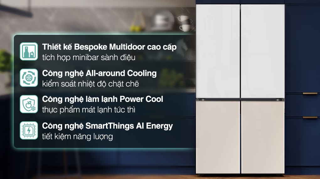 Tủ lạnh Samsung Inverter 648 lít Multi Door Bespoke Door-in-Door RF59CB66F8S/SV