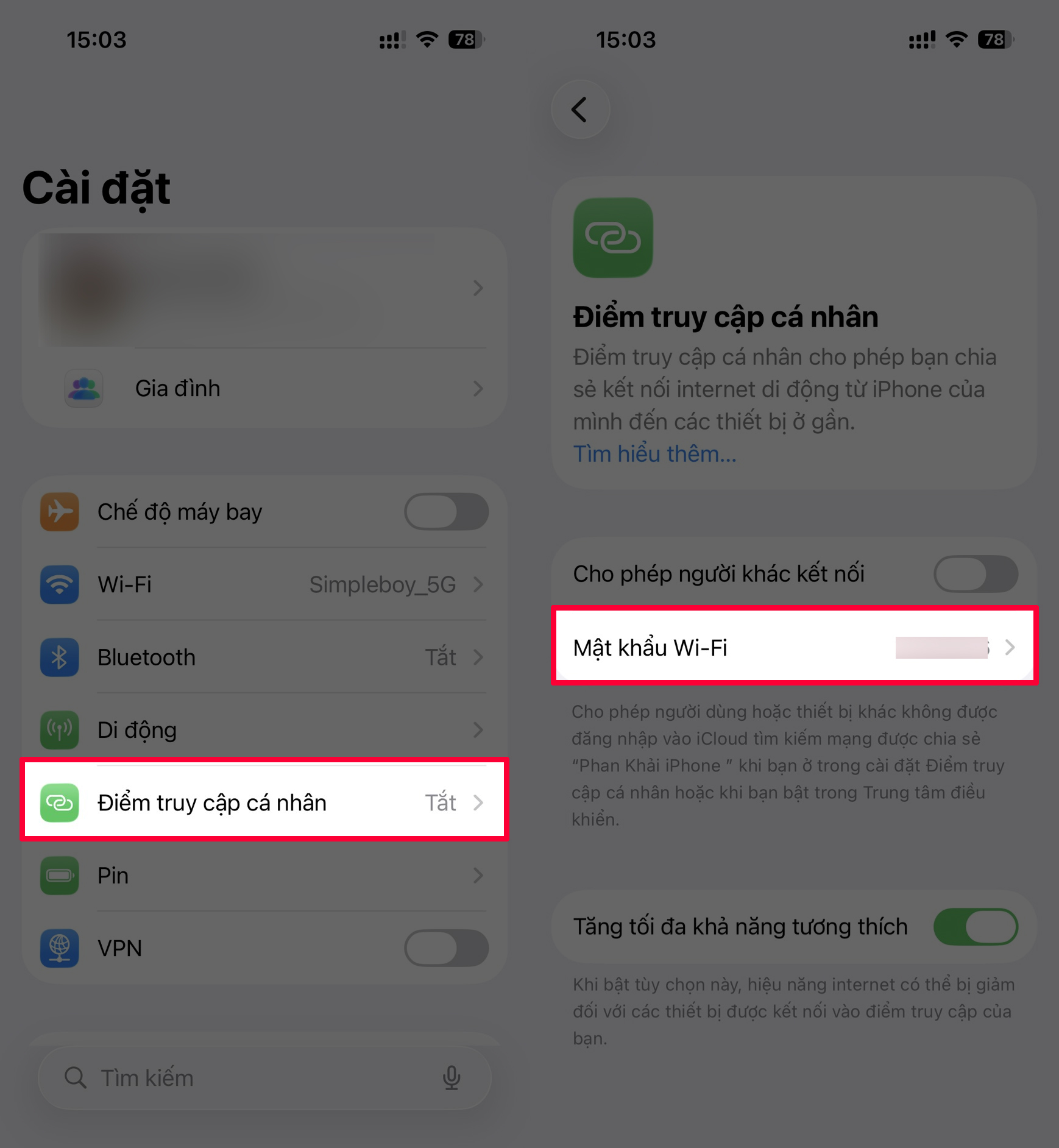 Cách đổi mật khẩu phát Wi-Fi 4G/5G cho điện thoại