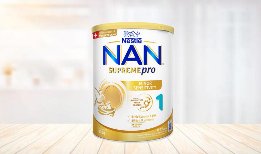 Sữa bột NAN Supremepro số 1 800g (0 - 12 tháng) hỗ trợ trẻ có cơ địa mẫn cảm