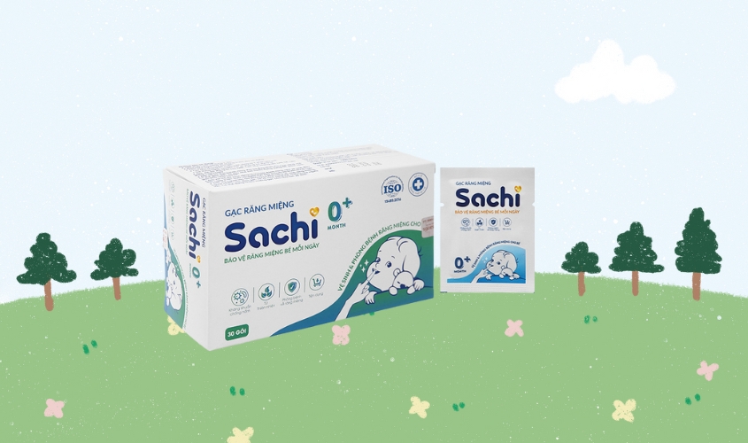 Gạc răng miệng cho bé Sachi hộp 30 gói (từ 0 tháng)