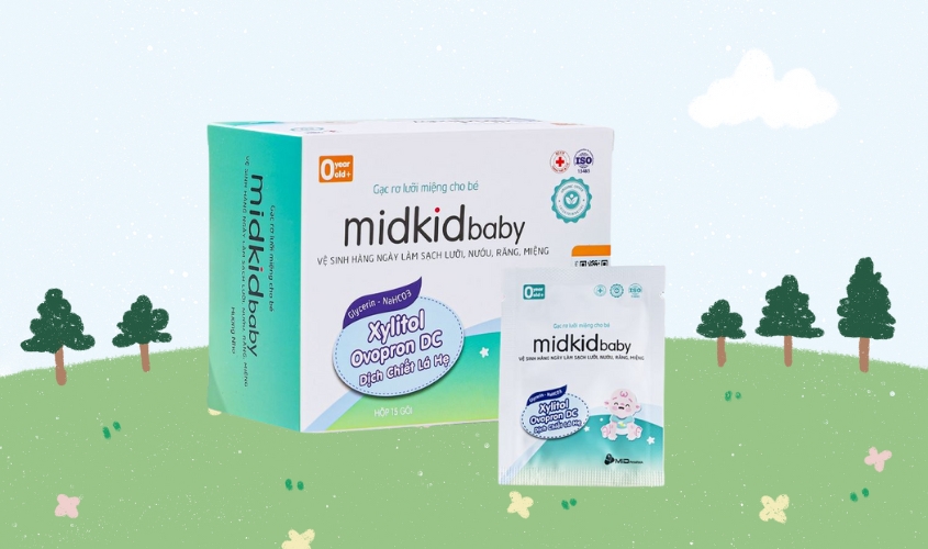 Gạc răng miệng Midkid Baby hộp 15 gói (từ 0 tháng)