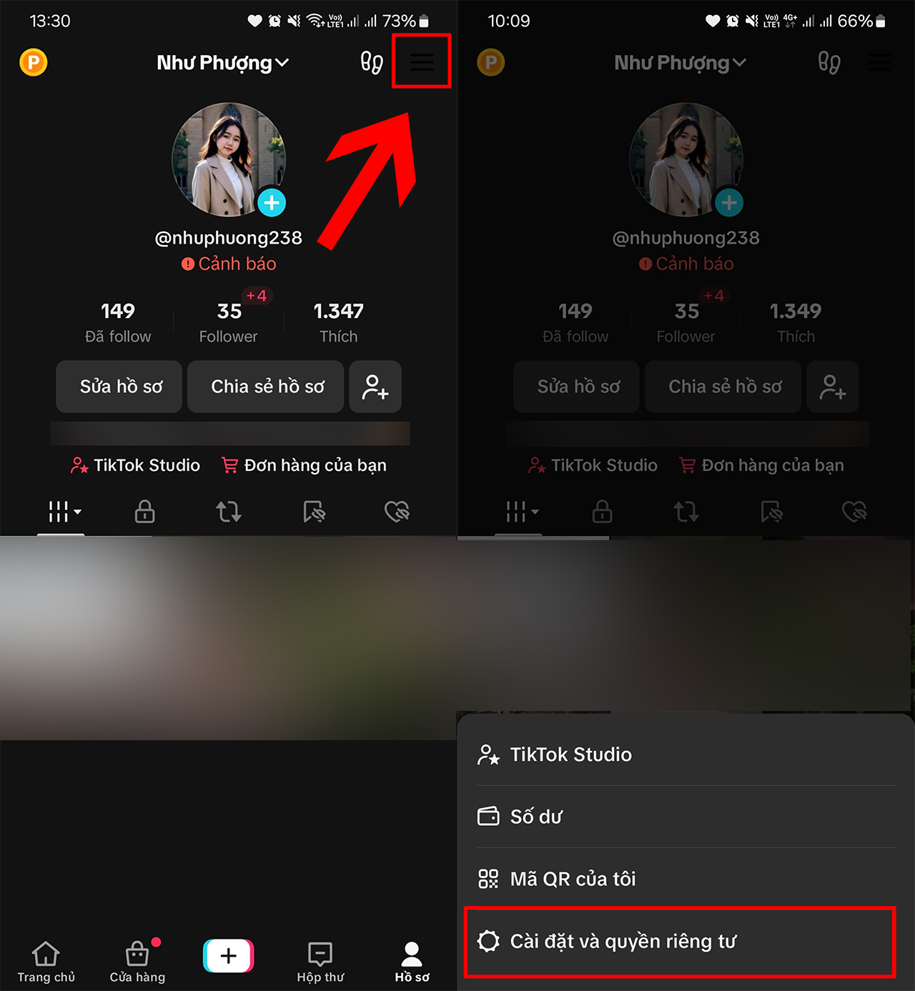 Cách ẩn danh sách follow trên TikTok