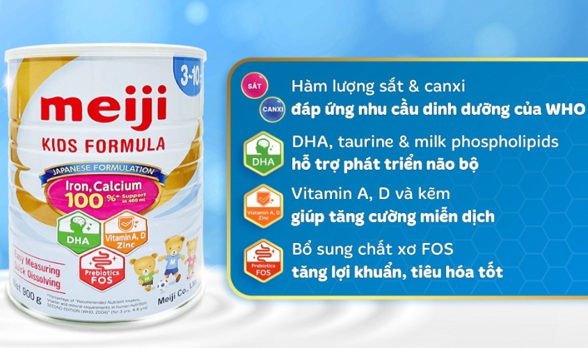 Sữa bột Meiji Kids Formula 900g (3 - 10 tuổi)
