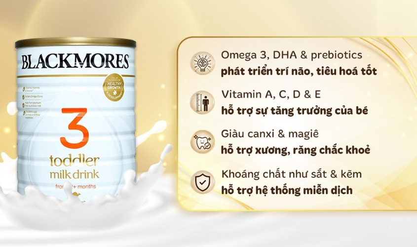 Sữa bột Blackmores Toddler Milk Drink số 3 hương vani 900g (từ 1 tuổi)