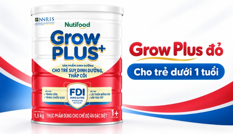 Sữa Grow Plus đỏ cho trẻ từ 1 tuổi trở lên