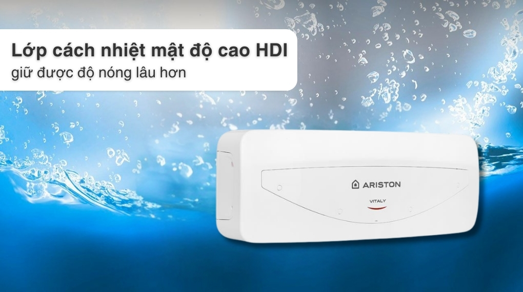 Máy nước nóng gián tiếp Ariston 20 lít 2500W VITALY 20 SLIM 2.5 FE giúp tiết kiệm điện năng hiệu quả