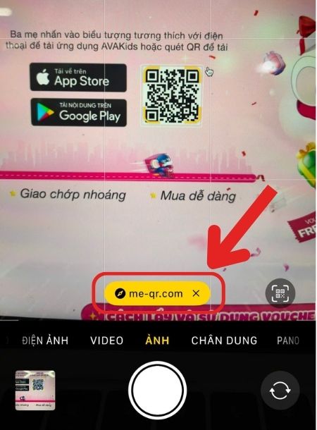 Hình ảnh hướng dẫn quét QR bằng camera điện thoại Hình ảnh hướng dẫn quét QR bằng camera điện thoại