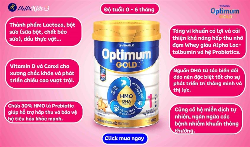 Sữa bột Optimum Gold số 1 800g (0 - 6 tháng)