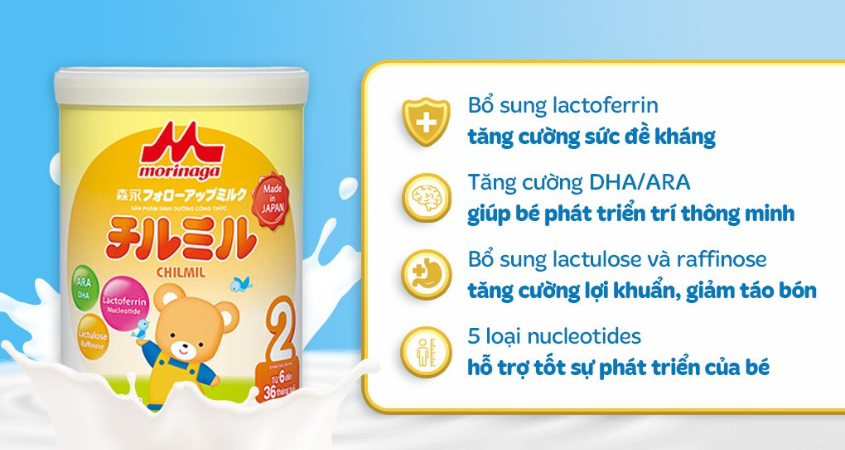Sữa bột Morinaga Chilmil số 2 850g (6 - 36 tháng)