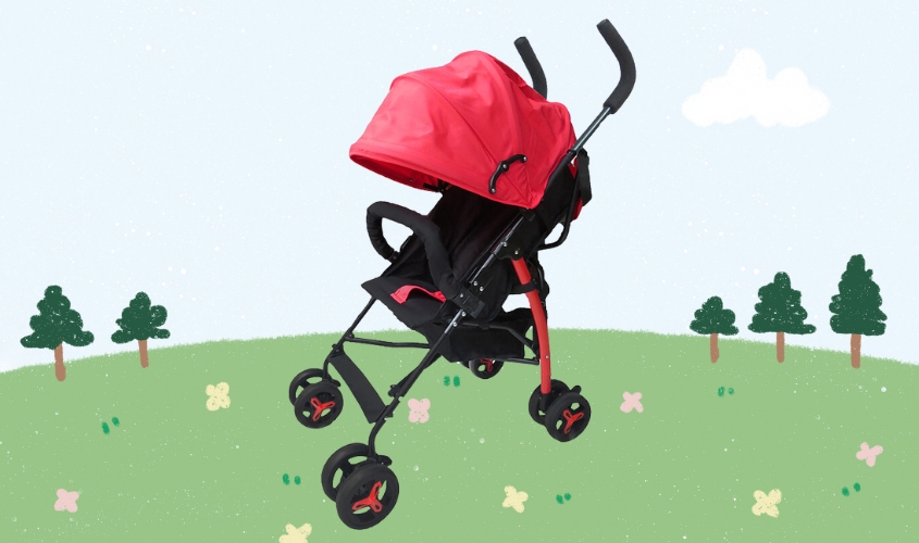 Xe đẩy 1 chiều gấp gọn Gluck Baby US300 (5 - 24 tháng) - Màu đỏ