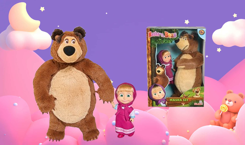 Đồ chơi búp bê và gấu Masha and the Bear Masha set Simba
