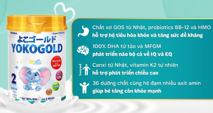 Sữa bột YokoGold số 2 850g (1 - 2 tuổi)
