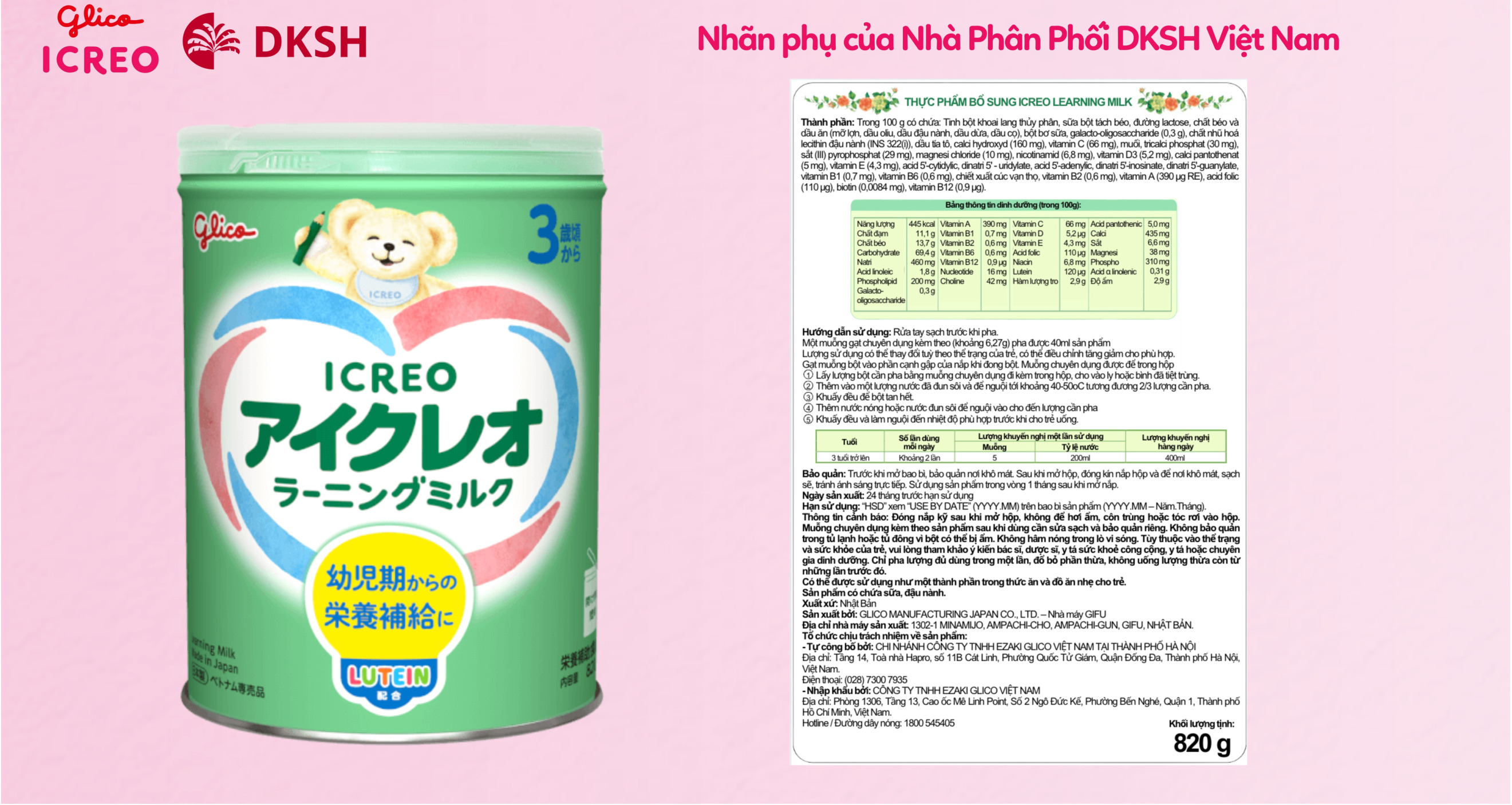 Nhãn phụ của nhà phân phối DKSH Việt Nam