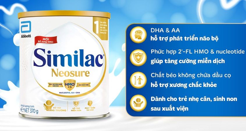 Sữa bột Similac Neosure 370g (0 - 12 tháng) dành cho trẻ sinh non, nhẹ cân Sữa bột Similac Neosure 370g (0 - 12 tháng) dành cho trẻ sinh non, nhẹ cân