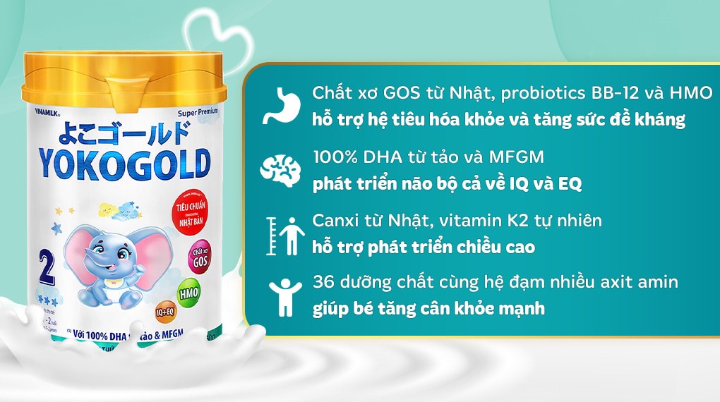 Sữa bột YokoGold số 2 850g (1 - 2 tuổi) Sữa bột YokoGold số 2 850g (1 - 2 tuổi)