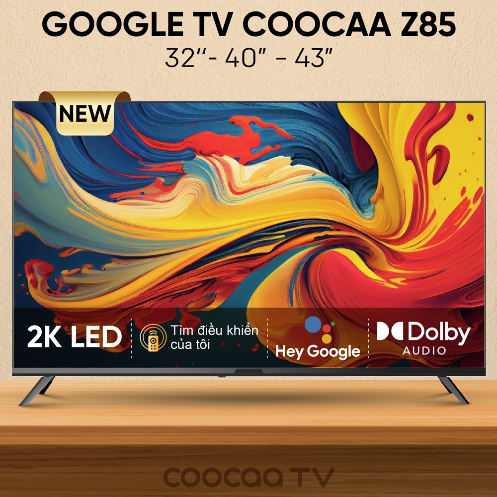 Google Tivi Coocaa FHD 40 inch 40Z85 thiết kế với màn hình rộng mang đến cho gia đình trải nghiệm hình ảnh rõ nét