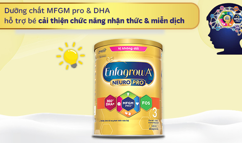 Sữa bột Enfagrow A+ Neuropro số 3 vị không đổi 830g (1 - 3 tuổi)