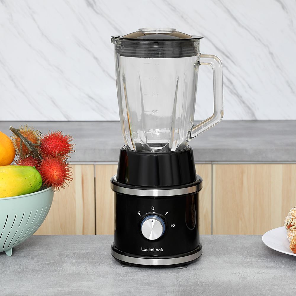 Cối xay thủy tinh 1.5L cao cấp, của máy xay sinh tố Lock&Lock EJM376BLK không bám mùi, an toàn, lý tưởng cho nhu cầu gia đình