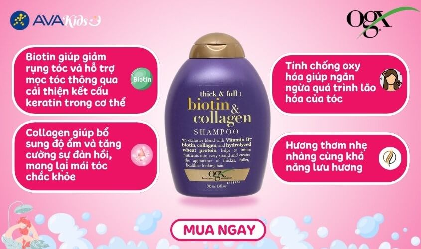Dầu gội OGX Thick Full Biotin Collagen 385 ml