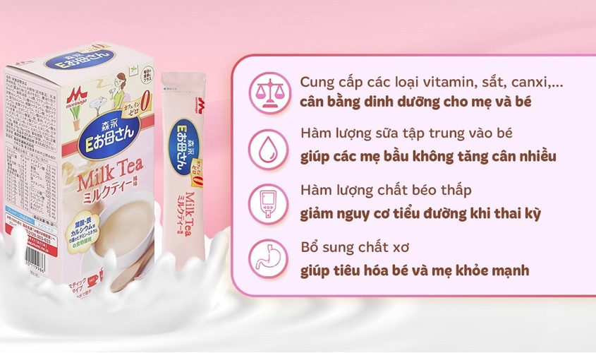 Sữa bầu dạng gói Morinaga hương trà sữa 216g