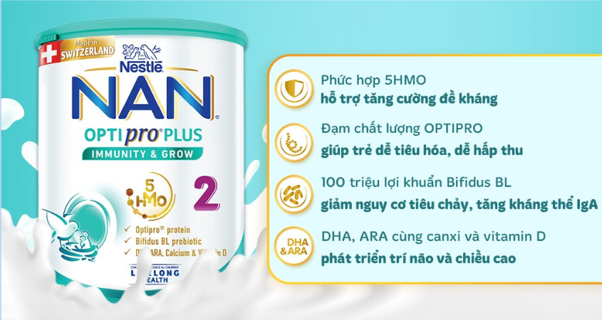 Sữa bột NAN Optipro Plus số 2 800g (6 - 12 tháng)