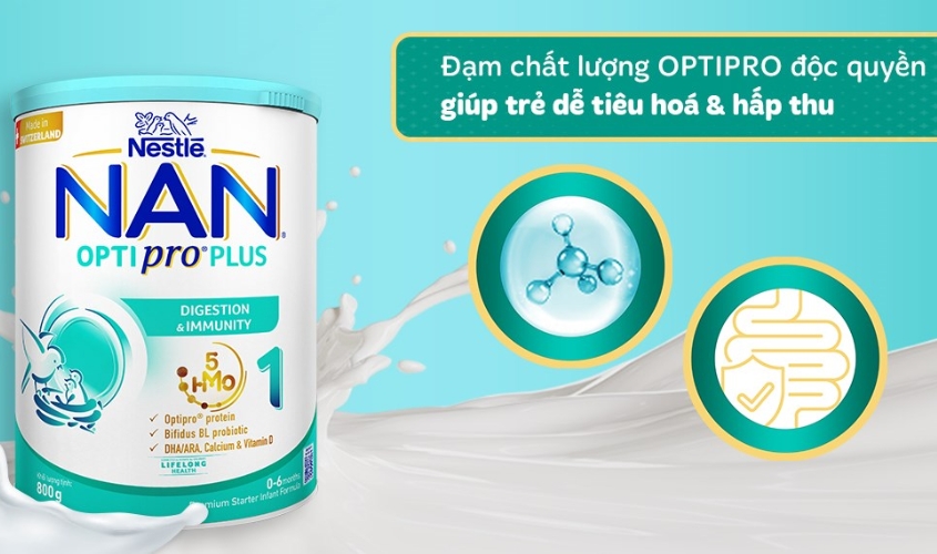 Sữa bột NAN Optipro Plus số 1 800g (0 - 6 tháng)