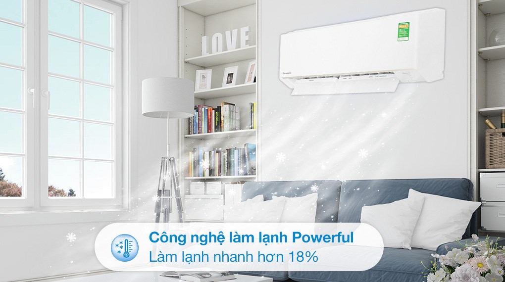 Máy lạnh 2 chiều Panasonic Inverter 2 HP CU/CS-YZ18AKH-8 hợp chế độ Powerful cho không gian mát lạnh nhanh chóng