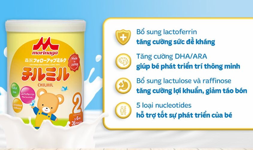 Sữa bột Morinaga Chilmil số 2 850g (6 - 36 tháng)