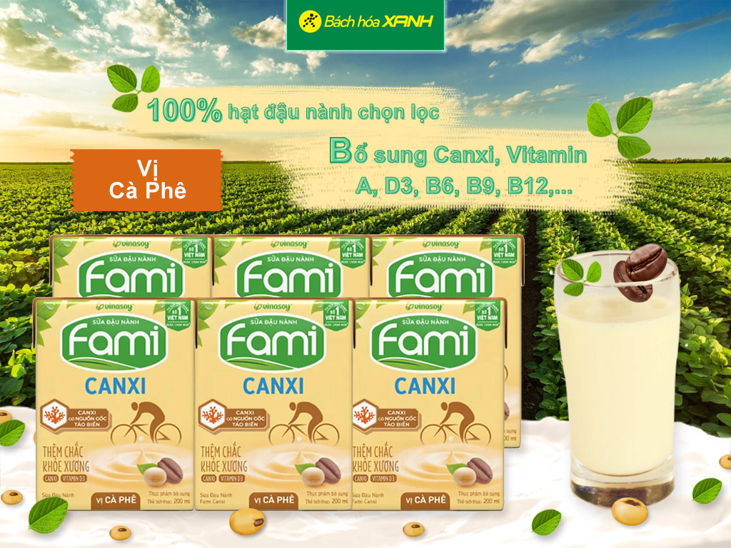 Sữa đậu nành Fami Canxi vị cà phê