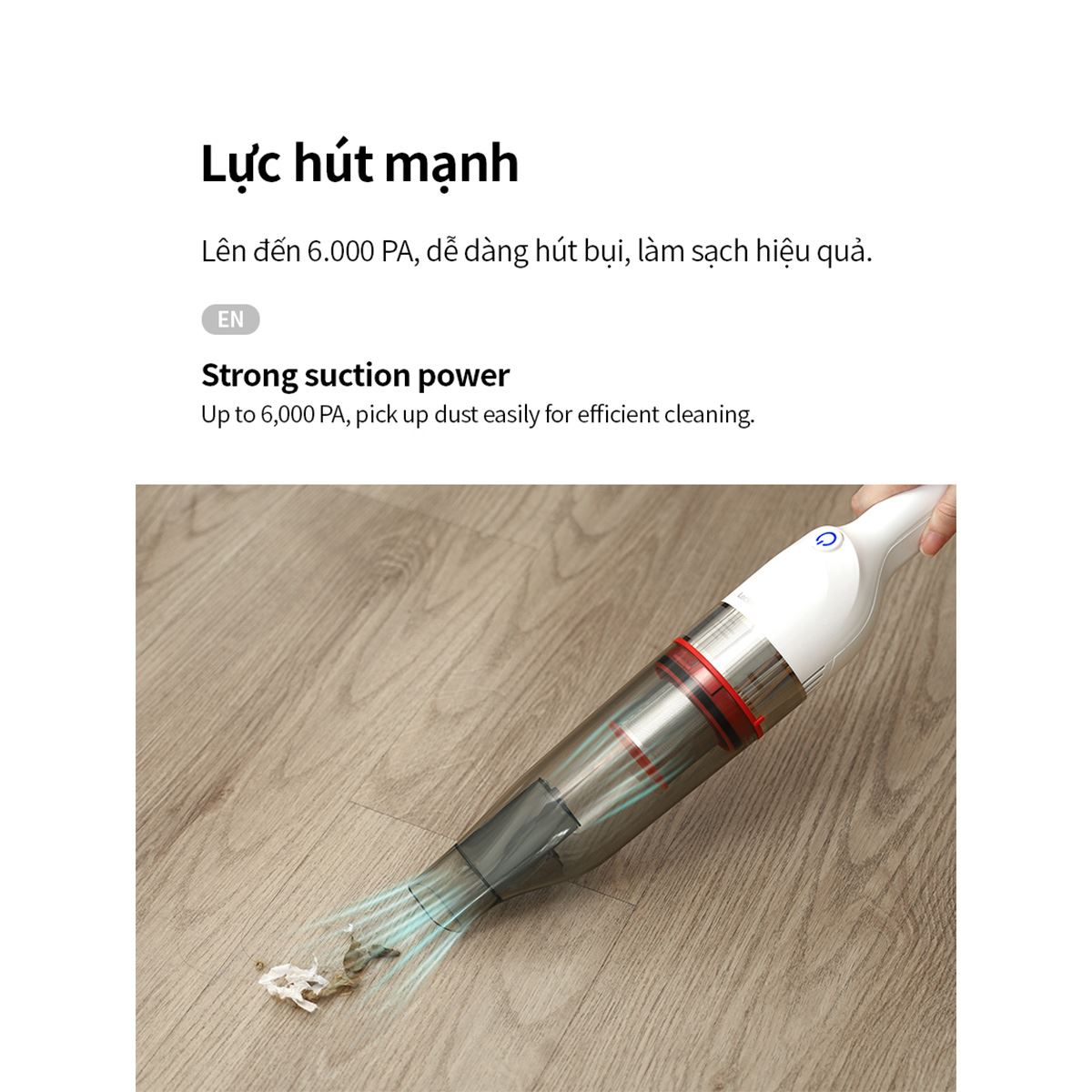 Máy hút bụi không dây Lock&Lock ENV136WHT giúp làm sạch nhanh và hiệu quả