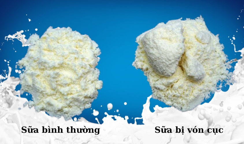 Sữa bị vón cục là dấu hiệu sữa bột bị hư hỏng