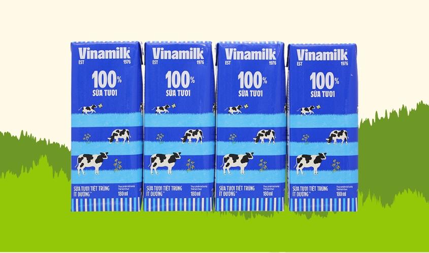 Lốc 4 hộp sữa tươi tiệt trùng Vinamilk ít đường 180 ml (từ 1 tuổi) Lốc 4 hộp sữa tươi tiệt trùng Vinamilk ít đường 180 ml (từ 1 tuổi)