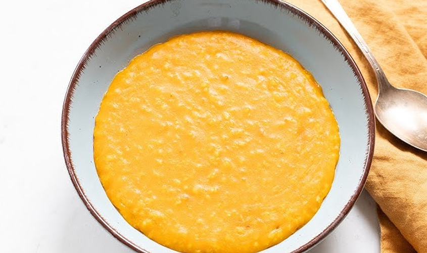 Hình minh họa cháo yến mạch bí đỏ phô mai