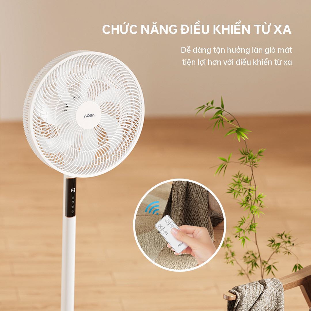 Quạt đứng AQUA 7 cánh AQS-FED3501R(W)-VN 50W trang bị 7 cánh quạt đường kính 35 cm, tạo luồng gió mạnh và đều, làm mát nhanh chóng