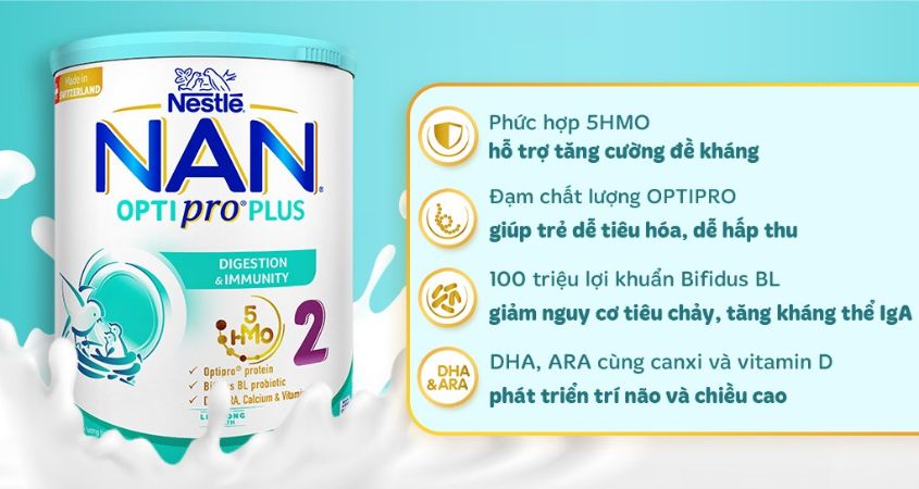 Sữa bột NAN Optipro Plus số 2 800g (6 - 12 tháng)