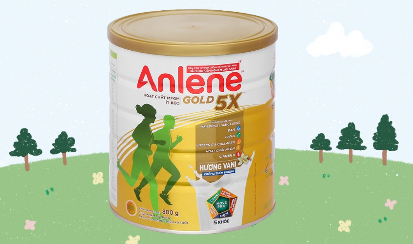 Sữa bột người lớn Anlene Gold 5X hương vani