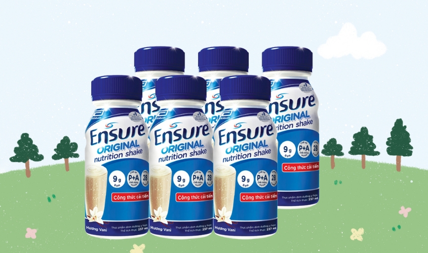 Lốc 6 chai sữa bột người lớn pha sẵn Ensure Original hương vani 237 ml