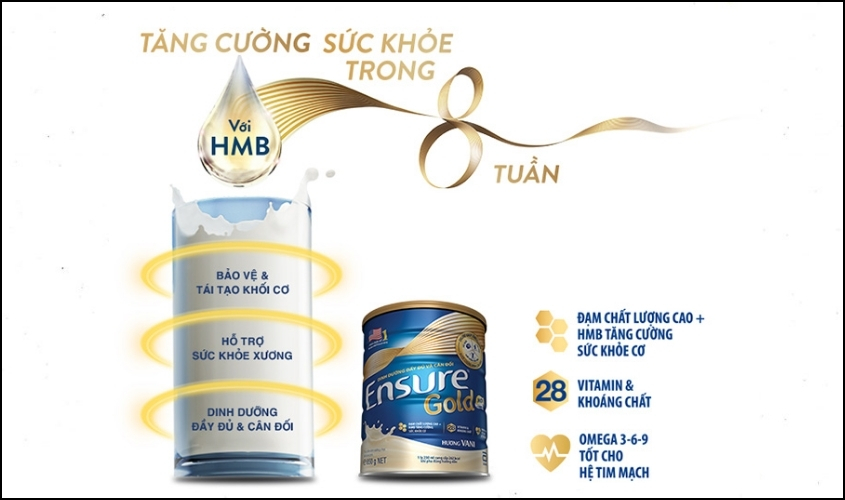 Sữa bột Ensure Gold hương vani 850g