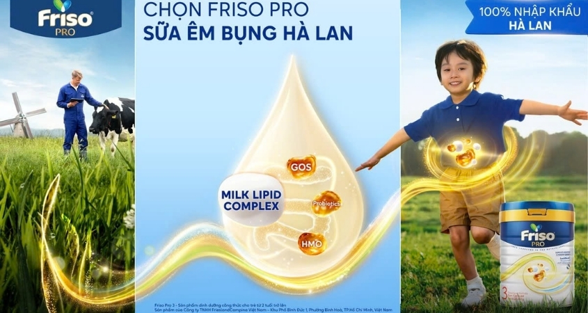 Chọn Friso Pro sữa êm bụng Hà Lan