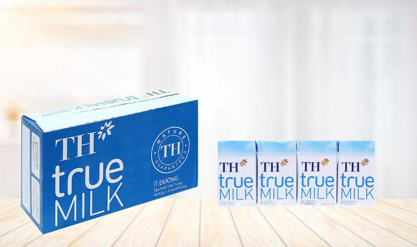 Thùng 48 hộp sữa tươi tiệt trùng TH true MILK ít đường 110 ml (từ 1 tuổi)