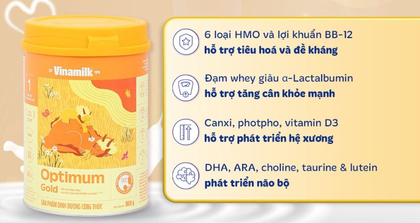 Sữa bột Optimum Gold số 1 800g (0 - 6 tháng) 