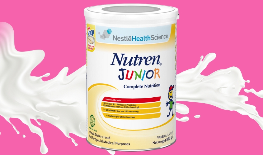 Sữa bột Nutren Junior hương vani 800g (1 - 10 tuổi)