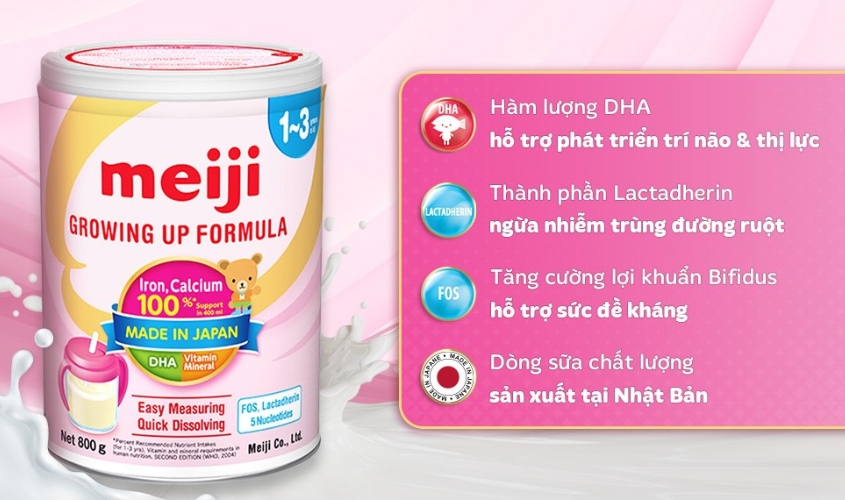 Sữa bột Meiji Growing Up Formula 800g (1 - 3 tuổi)