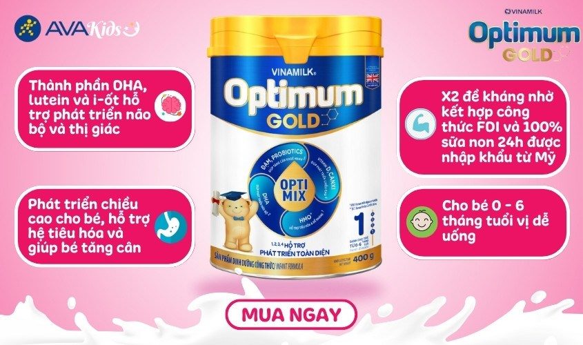 Sữa bột Vinamilk Optimum Gold số 1 800g (0 - 6 tháng)