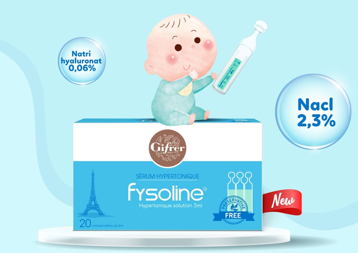 Nước muối sinh lý giảm ngạt, khô mũi Fysoline 5 ml (Hộp 20 ống)