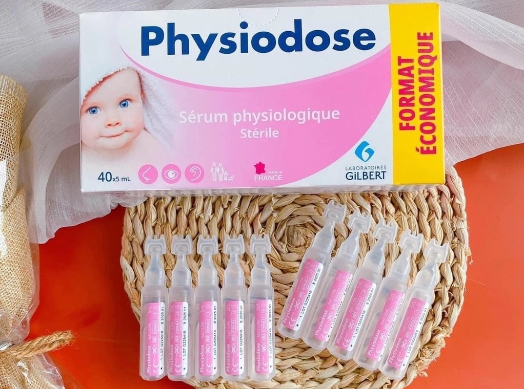 Nhỏ mắt, mũi, tai Physiodose cho bé (40 ống x 5ml)