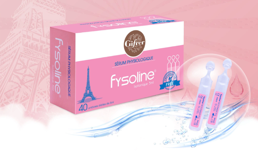 Nước muối sinh lý vệ sinh mắt mũi Fysoline 5 ml (Hộp 40 ống)