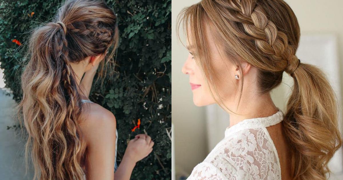 Kiểu tóc thắt chéo cột lệch cá tính