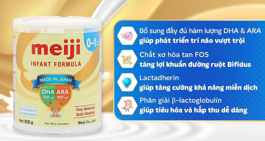 Sữa bột Meiji Infant Formula 800g (0 - 12 tháng)
