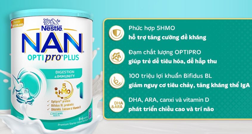 Sữa bột NAN Optipro Plus số 1 800g (0 - 6 tháng)